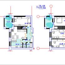 План пятикомнатной двухъярусной квартиры. Вариант 1