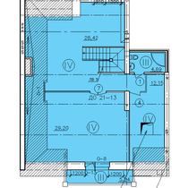 Мансардный этаж. План пятикомнатной квартиры, мансардный этаж, второй уровень. Вариант 1